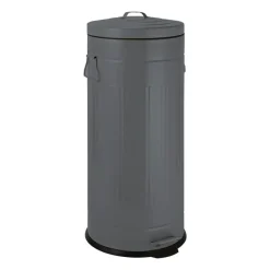 Xenos Pedaalemmers|Prullenbakken-Pedaalemmer retro look - grijs - 30 liter