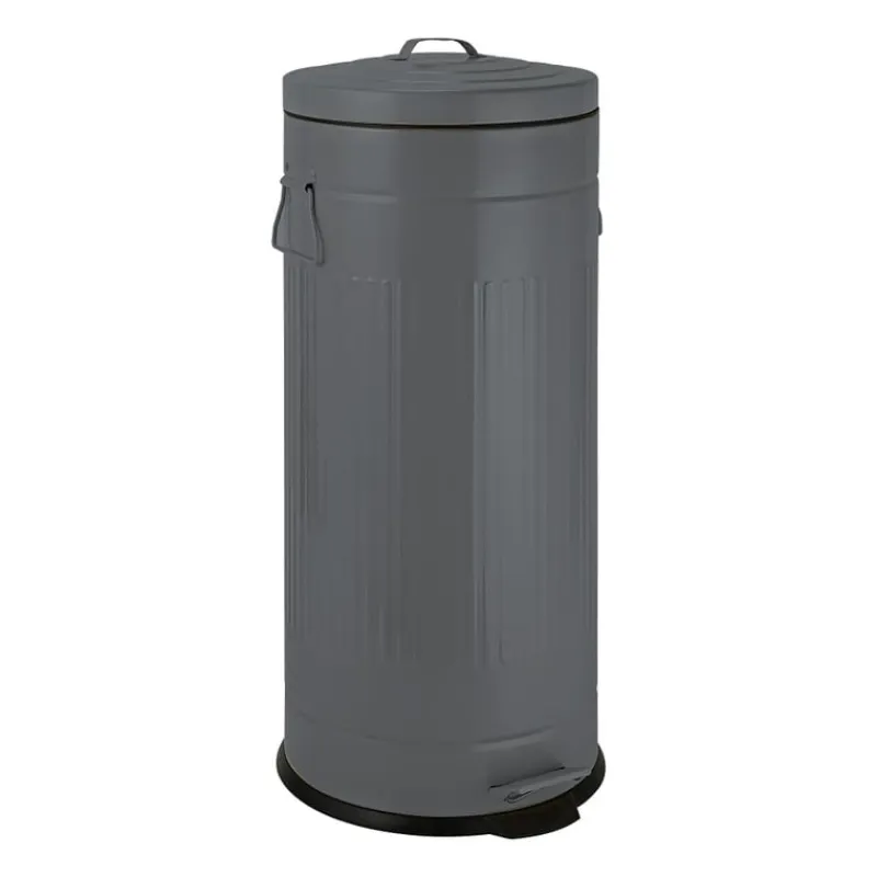 Xenos Pedaalemmers|Prullenbakken-Pedaalemmer retro look - grijs - 30 liter