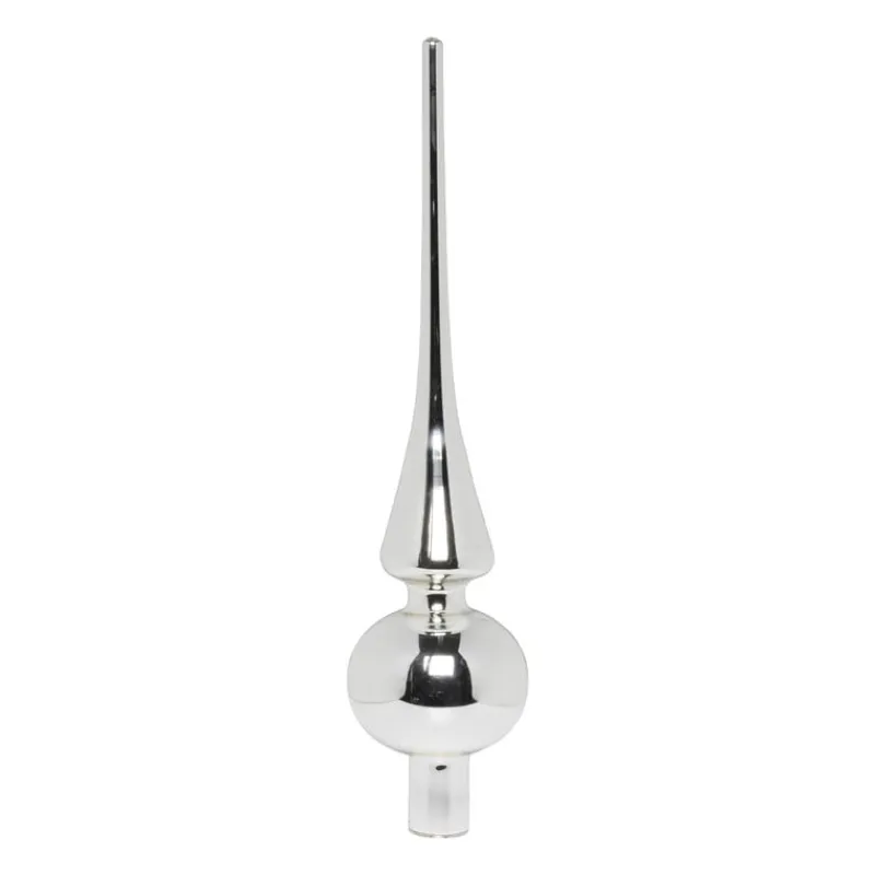 Xenos Kerstpieken-Piek - zilver -7x7x26 cm