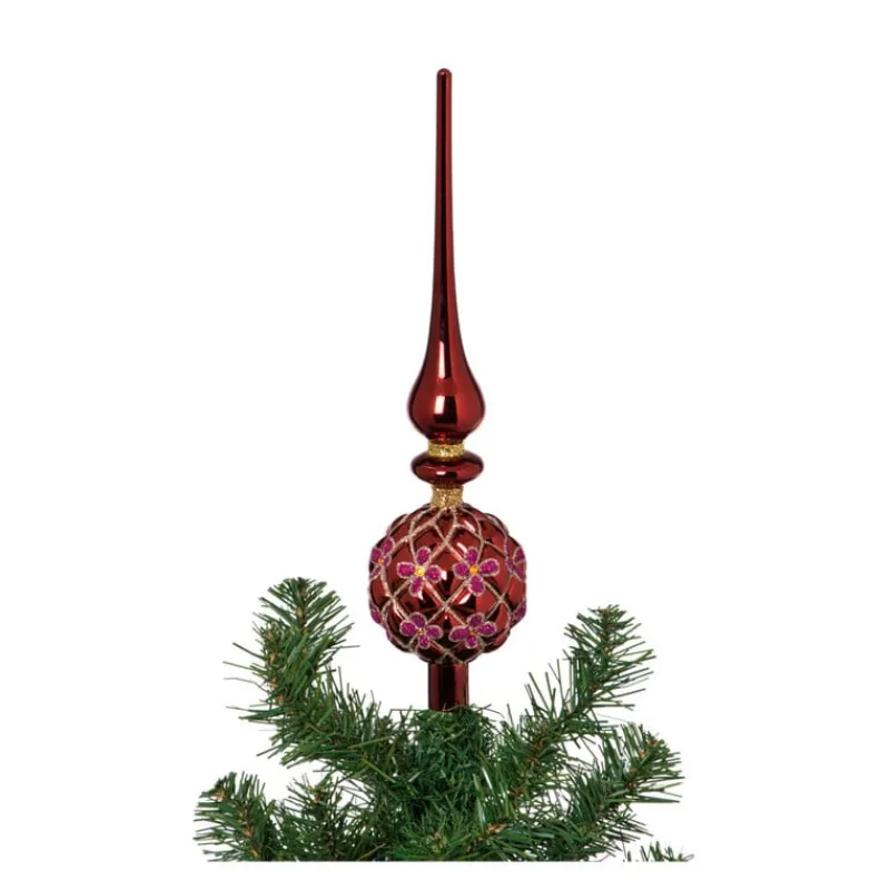 Xenos Kerstpieken-Piek shiny - rood