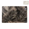 Xenos Placemats-Placemat bladeren - beige/zwart - 43.5x28.5 cm - diverse varianten