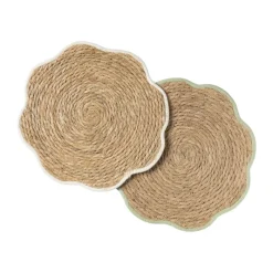Xenos Placemats-Placemat bloem wit - zeegras - ø38 cm