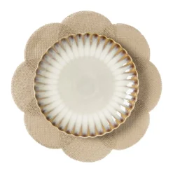 Xenos Kerst|Placemats-Placemat 3D bloem - bruin - ø38 cm