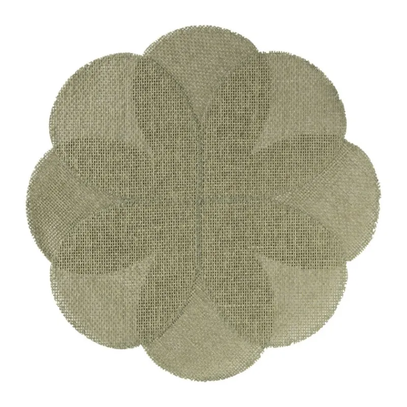 Xenos Placemats-Placemat 3D bloem - groen - ø38 cm