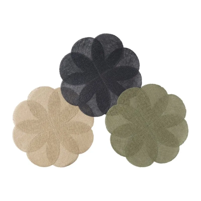 Xenos Placemats-Placemat 3D bloem - groen - ø38 cm