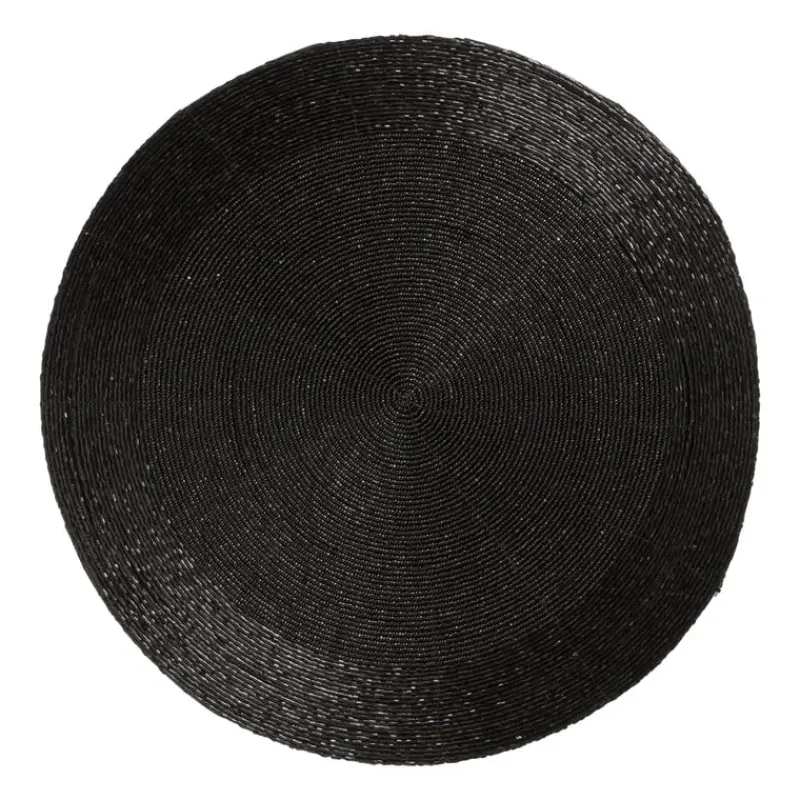 Xenos Placemats-Placemat kraaltjes - zwart - ø33 cm
