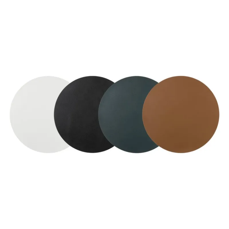 Xenos Placemats-Placemat PU leer - bruin - ø38 cm