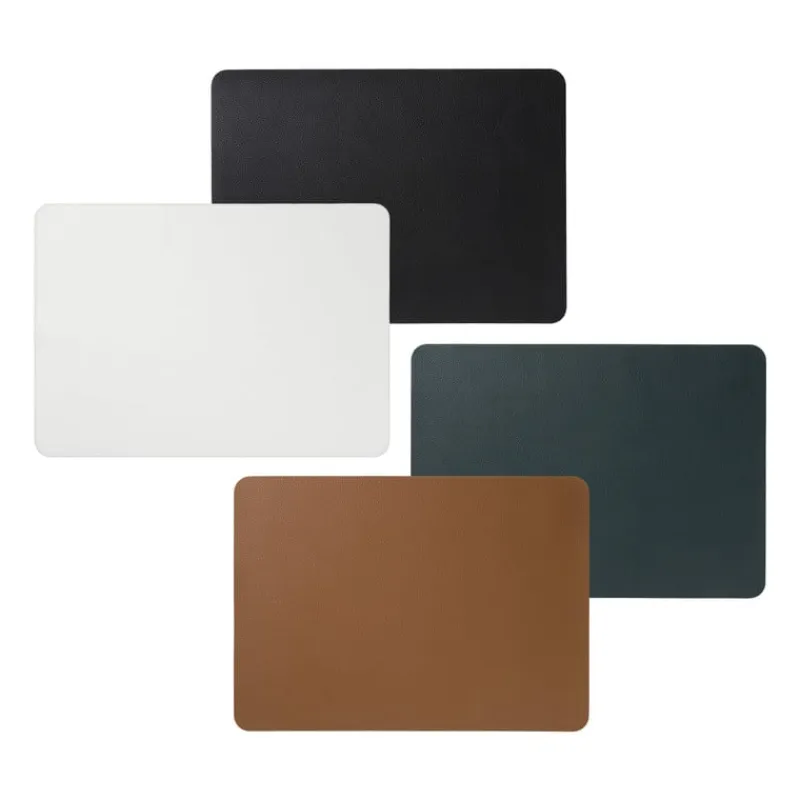 Xenos Placemats-Placemat PU leer - crème - 33x46 cm
