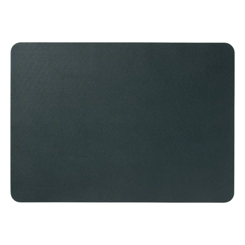 Xenos Placemats-Placemat PU leer - donkergroen - 33x46 cm
