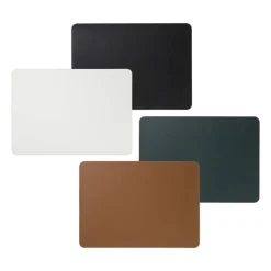 Xenos Placemats-Placemat PU leer - donkergroen - 33x46 cm