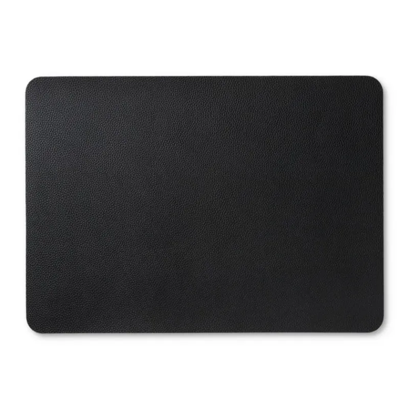 Xenos Placemats-Placemat PU leer - zwart - 33x46 cm