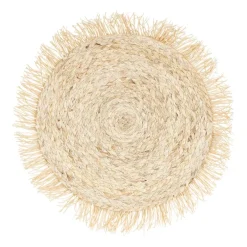 Xenos Placemats-Placemat rond met franjes - ⌀38 cm