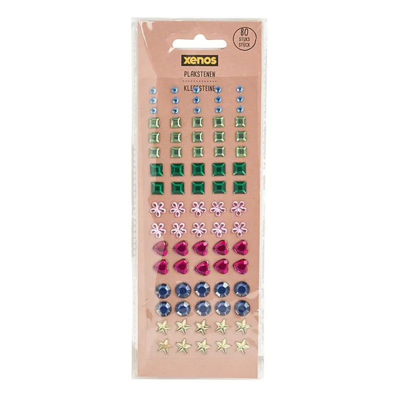 Xenos Stickers-Plaksteentjes - multikleur - set van 80