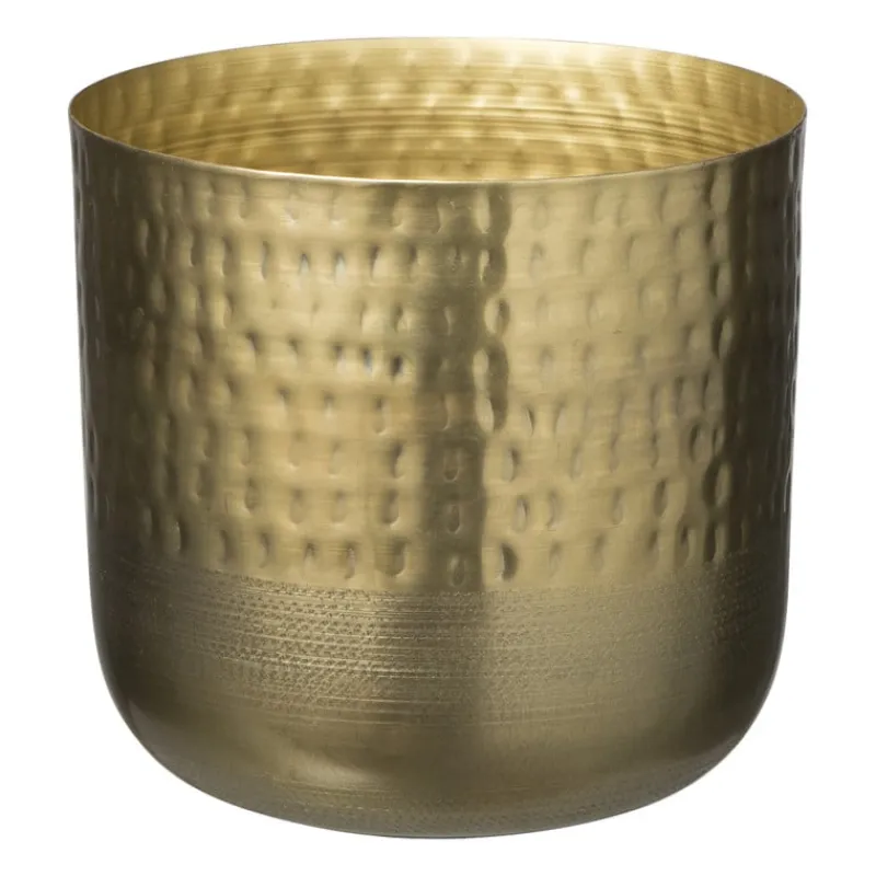 Xenos Plantenbakken|Bloempotten-Plantenpot relief - goud - ø18.5x17.5 cm