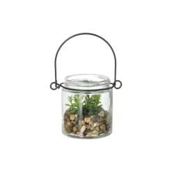 Xenos Kunstplanten-Plantje in glas - ø6x6.7 cm