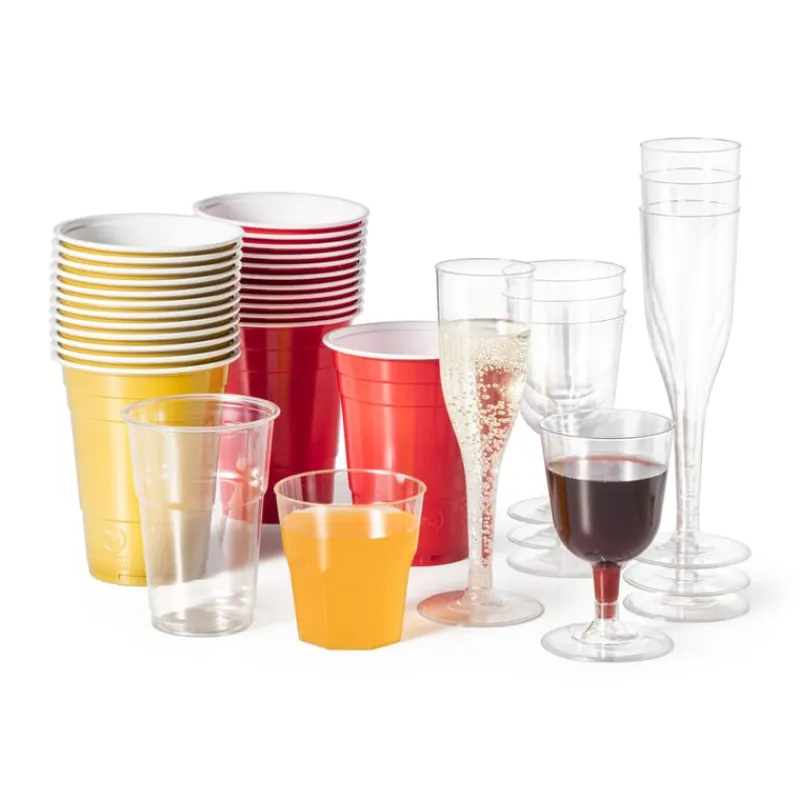 Xenos Festivals|Wegwerpservies-Plastic bierglazen - 250 ml - set van 12