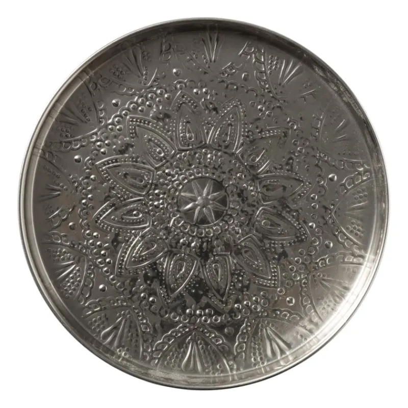 Xenos Kaarsenplateaus-Plateau reliëf Colinda - zilver - ø30 cm