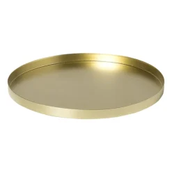 Xenos Kaarsenplateaus-Plateau rond - goud - ø25x1.5 cm