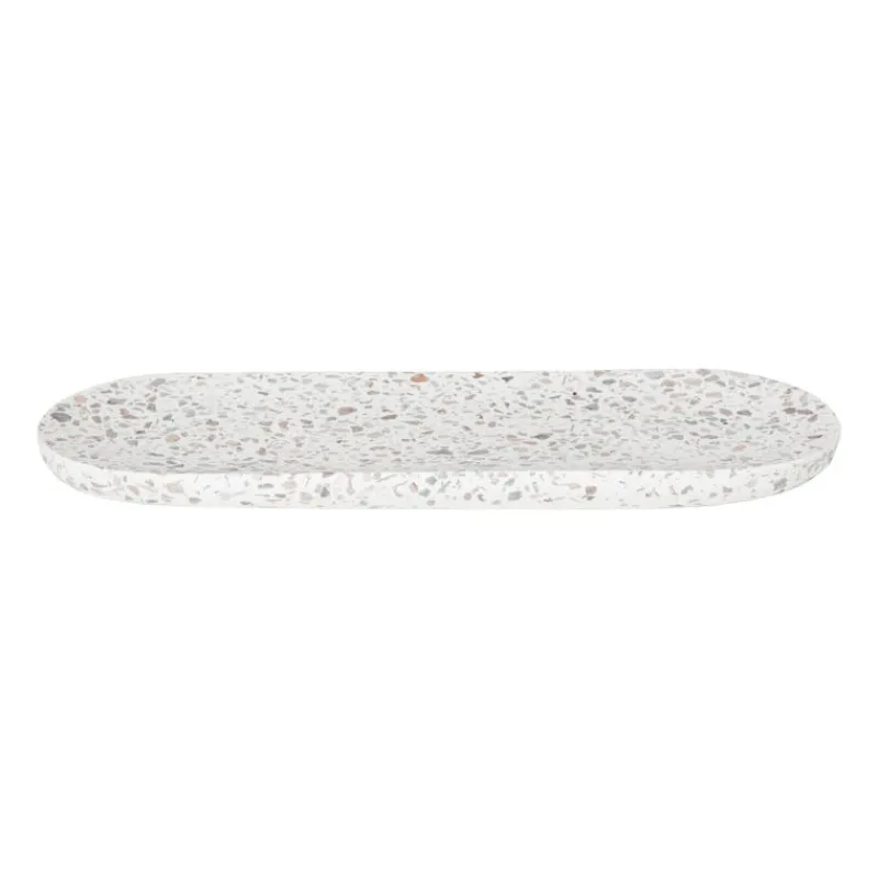 Xenos Badkamer Accessoires|Kaarsenplateaus-Plateau Terrazzo - steen - 2x33.7x12.9 cm