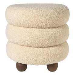 Xenos Poefjes-Poef bubbles - beige - ø38x42 cm