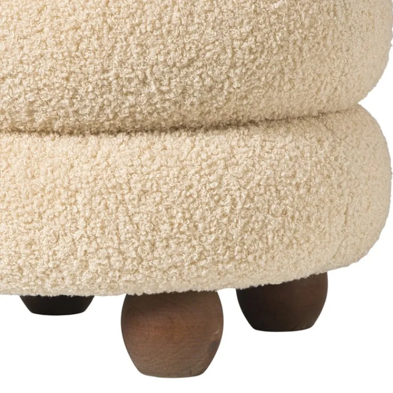 Xenos Poefjes-Poef bubbles - beige - ø38x42 cm