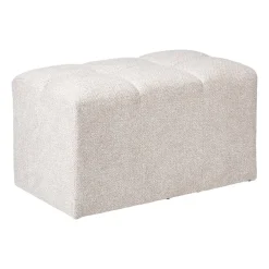 Xenos Poefjes-Poef chenille - beige - 38x66x38 cm