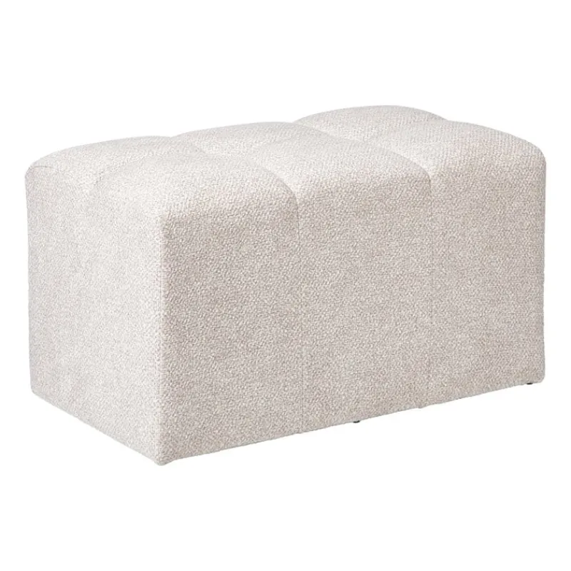 Xenos Poefjes-Poef chenille - beige - 38x66x38 cm