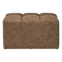 Xenos Poefjes-Poef chenille - bruin - 38x66x38 cm