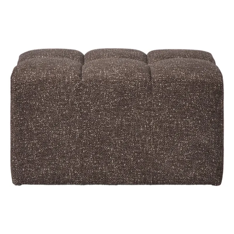 Xenos Poefjes-Poef chenille - donkerbruin -38x66x38 cm