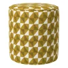 Xenos Poefjes-Poef retro - oker/beige - ø35x38 cm