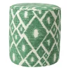 Xenos Poefjes-Poef ruit - groen - ø35x38 cm