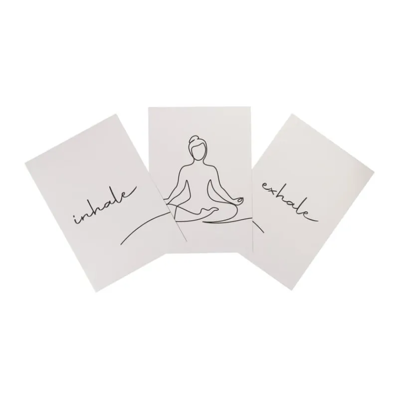 Xenos Posters-Poster inhale - beige/zwart - 13x18 cm