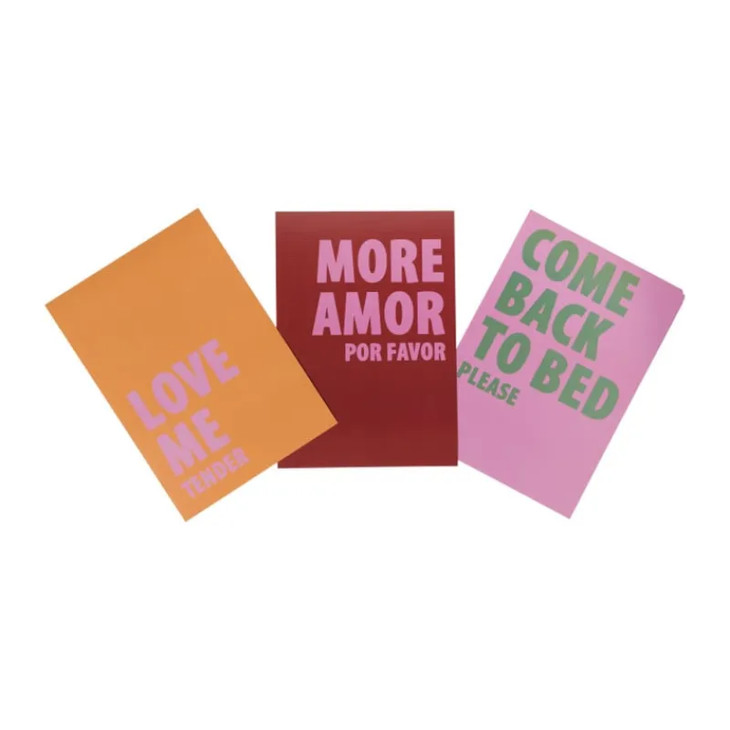 Xenos Posters-Poster love me tender - oranje/roze - 13x18 cm