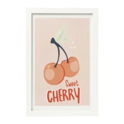 Xenos Posters-Poster met lijst cherry - roze/wit - 30x21 cm