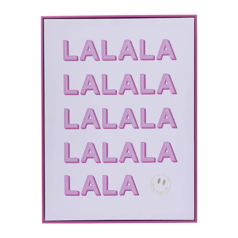 Happy at home by Sanny Posters-Poster met lijst la la la - paars/roze - 40x30 cm -