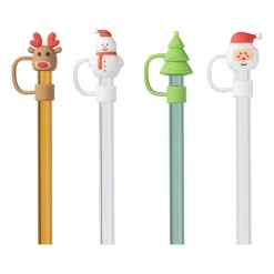 Xenos Rietjes-Rietjes kerst glas - set van 4 - ø1x20 cm