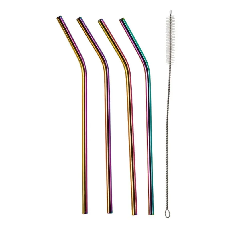 Xenos Rietjes-Rietjes RVS - regenboog - set van 4