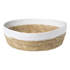 Xenos Manden|Manden-Ronde mand met witte rand - ø28x8 cm