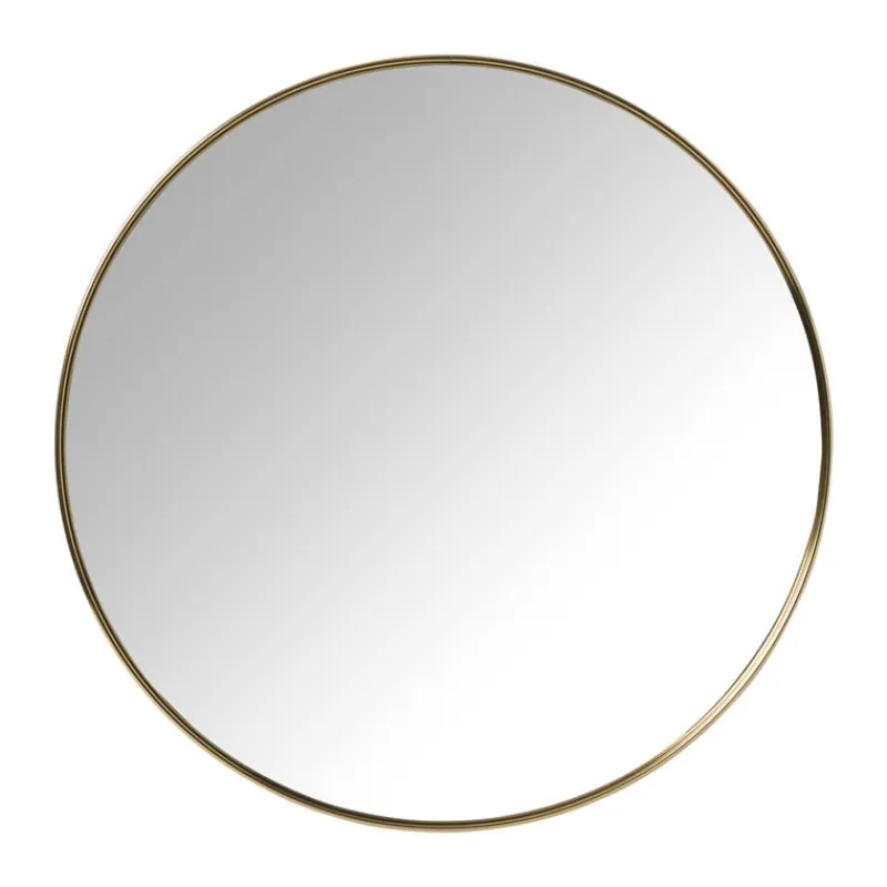 Xenos Wandspiegels-Ronde spiegel - ø50 cm - goud metalen lijst
