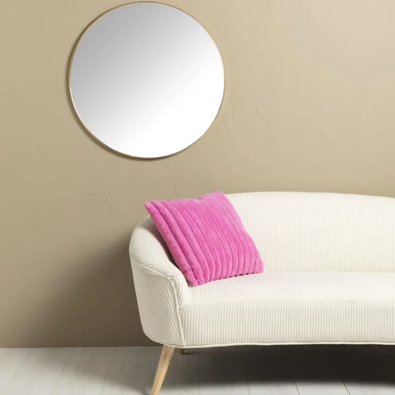 Xenos Wandspiegels-Ronde spiegel - ø70 cm - goud metalen lijst
