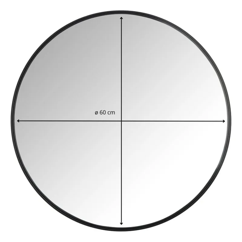 Xenos Kerstcadeaus|Wandspiegels-Ronde spiegel - ø60 cm - metalen lijst