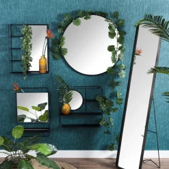 Xenos Kerstcadeaus|Wandspiegels-Ronde spiegel - ø60 cm - metalen lijst