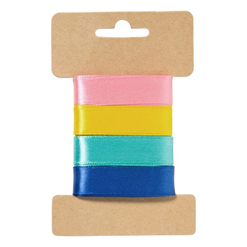 Xenos Cadeaulinten-Satijnen lint 3 meter - pastel - set van 4