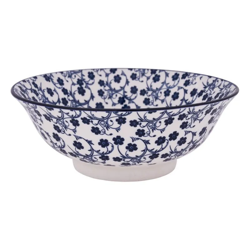 Xenos Schalen-Schaal blue print - flowers - ⌀21 cm