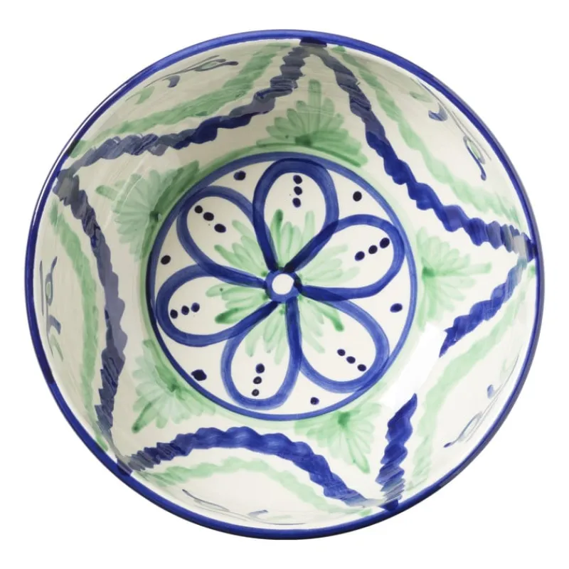 Xenos Schalen-Schaal flor - groen/blauw - ø25 cm