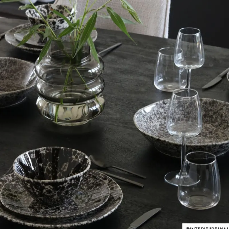 Xenos Schalen-Schaal Roots - zwart/wit - ø28x5.8 cm