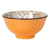 Xenos Tapasservies|Schalen-Schaaltje Alise klein - oranje/groen - ø9x4.6 cm