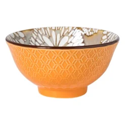 Xenos Tapasservies|Schalen-Schaaltje Alise klein - oranje/groen - ø9x4.6 cm