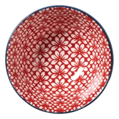 Xenos Tapasservies|Schalen-Schaaltje Amily klein - donkerblauw/rood - ø9x4.6 cm