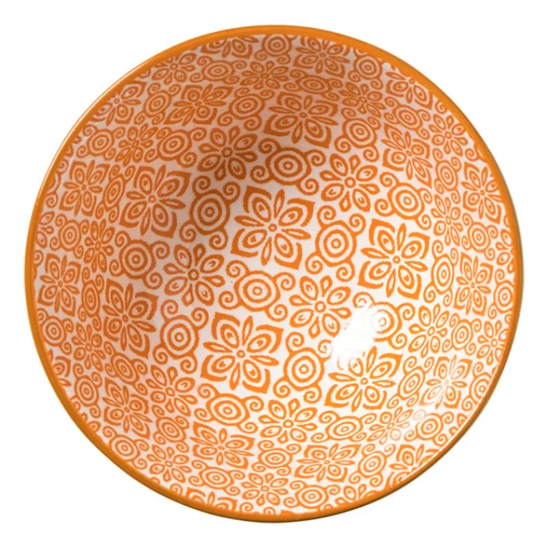 Xenos Tapasservies|Schalen-Schaaltje Anke klein - groen/oranje - ø9x4.6 cm